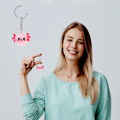2pcs Axolotl Keychain Resin Animal Key Ring Purse Bag Backpack Charm