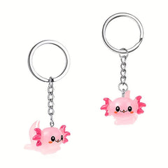 2pcs Axolotl Keychain Resin Animal Key Ring Purse Bag Backpack Charm