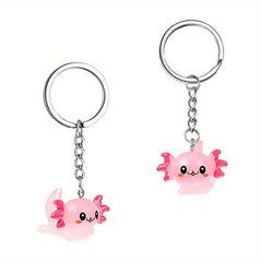 2pcs Axolotl Keychain Resin Animal Key Ring Purse Bag Backpack Charm