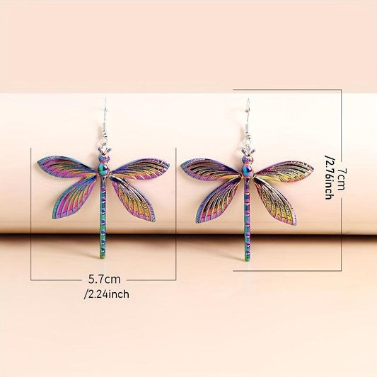 Dragonfly Keychain Multicolored Metal Pendant Vintage Ornament