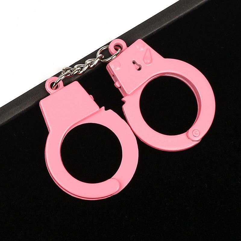 Mini Handcuffs Keychain Metal Key Ring Purse Bag Backpack Car Charm Gift