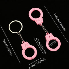Mini Handcuffs Keychain Metal Key Ring Purse Bag Backpack Car Charm Gift