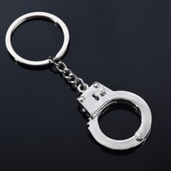Mini Handcuffs Keychain Metal Key Ring Purse Bag Backpack Car Charm Gift