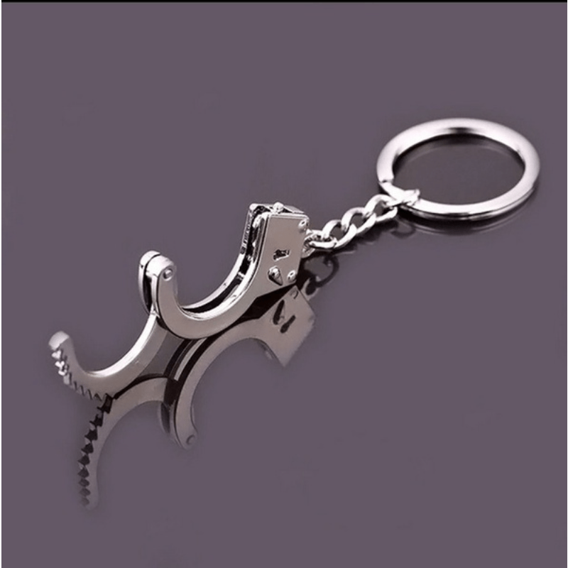 Mini Handcuffs Keychain Metal Key Ring Purse Bag Backpack Car Charm Gift