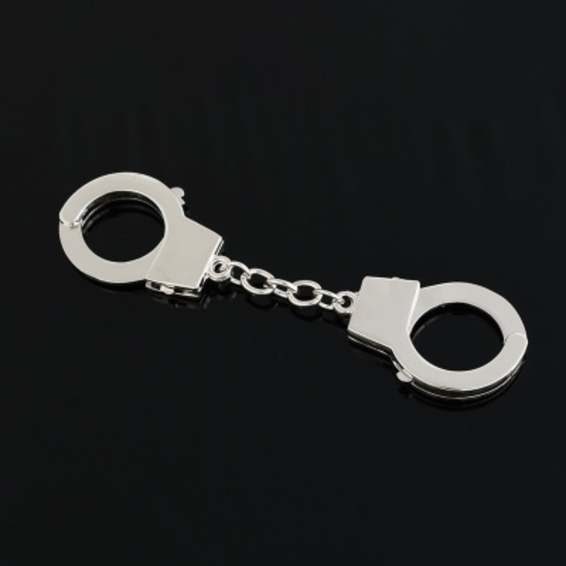 Mini Handcuffs Keychain Metal Key Ring Purse Bag Backpack Car Charm Gift