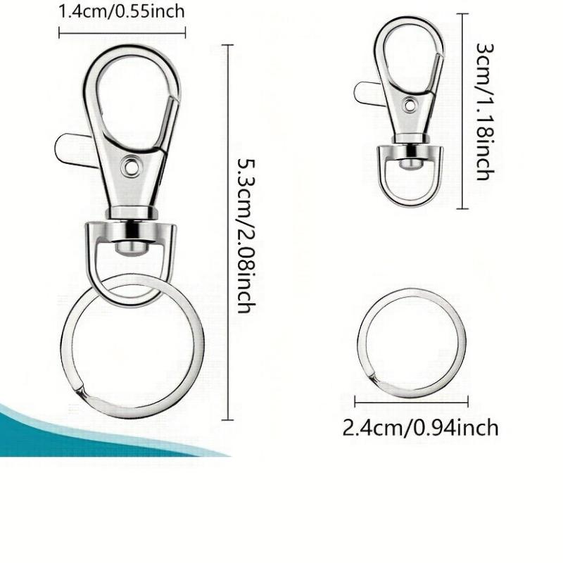 8pcs Swivel Clasps Set Lanyard Snap Hooks With Key Chain Rings