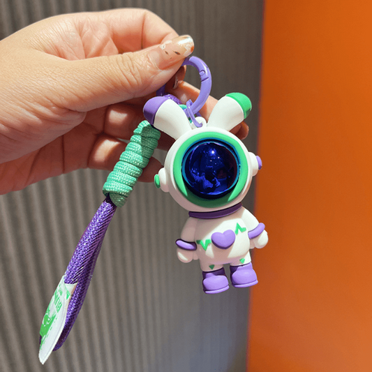 Astronaut Rabbit Charm Keychain Cartoon Doll Keyring Bag Accessory