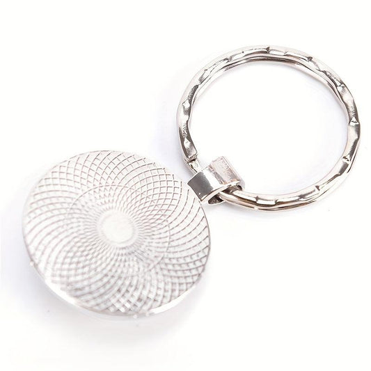 Books Time Gemstone Keychain Silvery Metal Keyring Charm