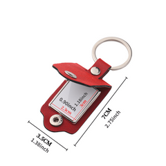 Sublimation Blank Picture Photo Frame Keychain PU Leather Bag Keyring