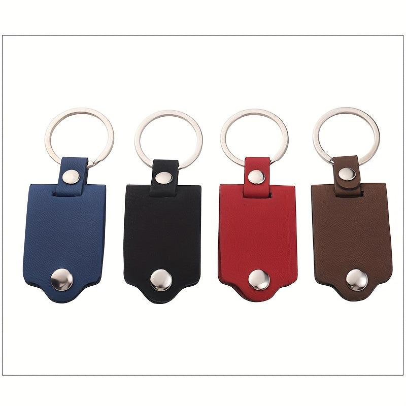 Sublimation Blank Picture Photo Frame Keychain PU Leather Bag Keyring