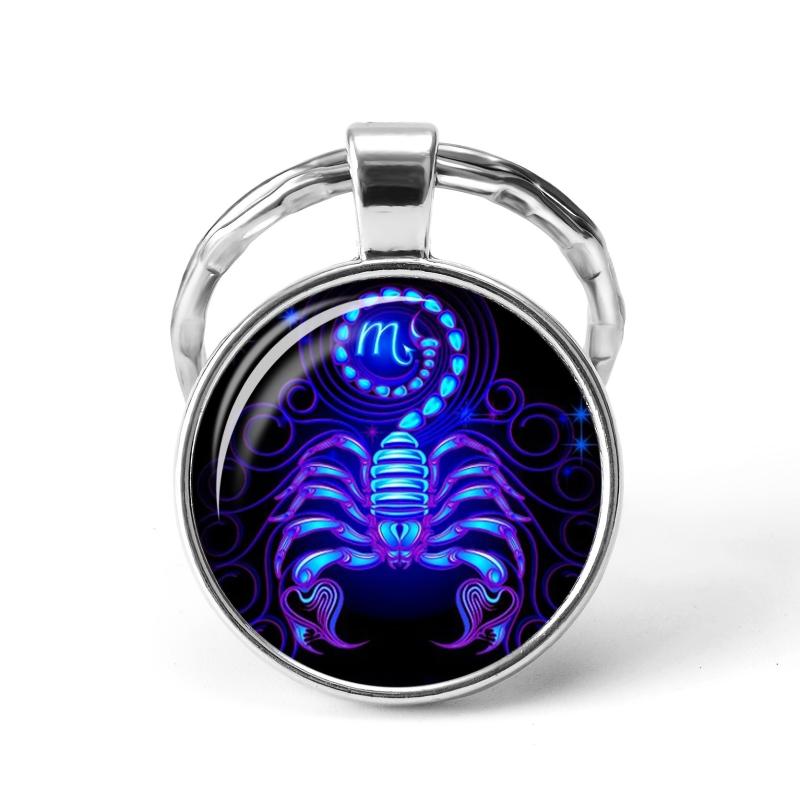 Vintage Zodiac Keychain Pendant Lucky Bag Key Chain Keyring
