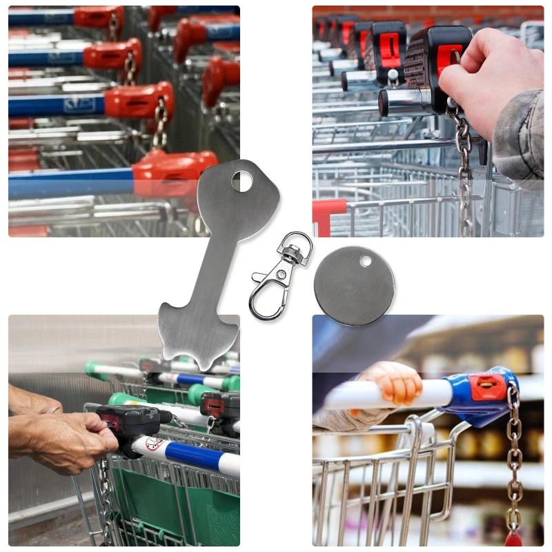 Metal Shopping Cart Token Key Chain Pendant