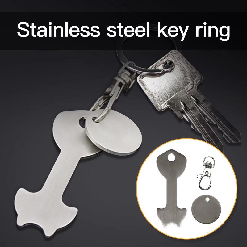 Metal Shopping Cart Token Key Chain Pendant