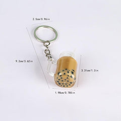 Milk Tea Cup Keychain Mini Novelty Food Pendant Funny Bag & Backpack Ornament