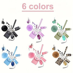 9 Pcs Women's Keychain Set With Safety Alarm Keychain