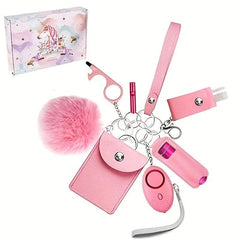 9 Pcs Women's Keychain Set With Safety Alarm Keychain