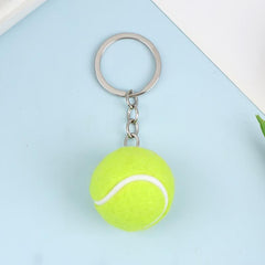 Mini Tennis Metal Keychain For Men Women Sports Car Keyring Bag Pendant Decor