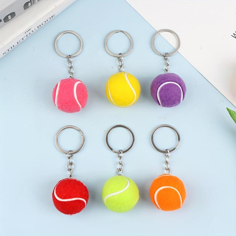 Mini Tennis Metal Keychain For Men Women Sports Car Keyring Bag Pendant Decor