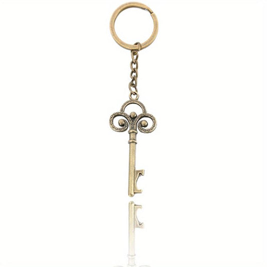Crown Key Bottle Opener Keychain Retro Metal Key Ring Purse Bag Car Key Charm