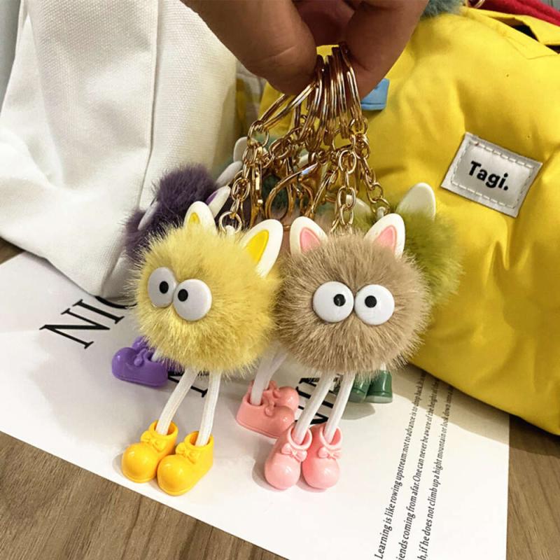 Cartoon Doll Keychain Fluffy Custom Bag Phone Car Ornament