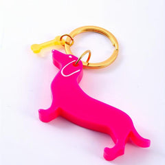 Pink Dog Keychain Key Ring Pendant Bag Car Key Wallet Keychain Accessory
