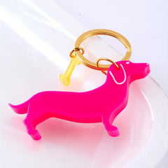 Pink Dog Keychain Key Ring Pendant Bag Car Key Wallet Keychain Accessory