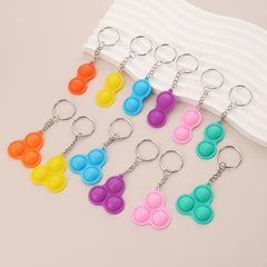 12pcs Mini Pop Fidget Keychain Sensory Toy Anti Anxiety Stress Relief