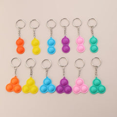 12pcs Mini Pop Fidget Keychain Sensory Toy Anti Anxiety Stress Relief