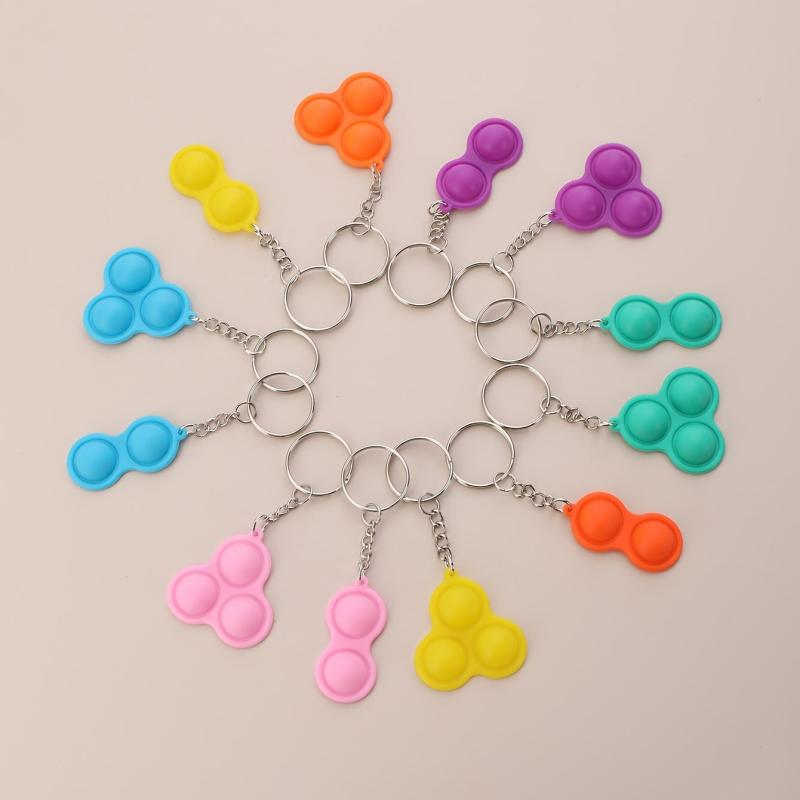 12pcs Mini Pop Fidget Keychain Sensory Toy Anti Anxiety Stress Relief