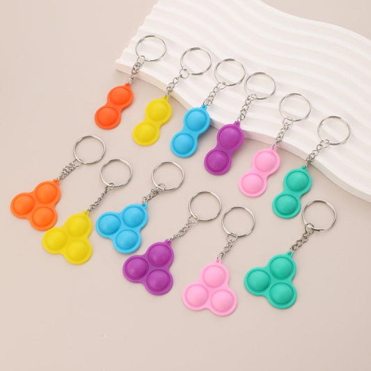 12pcs Mini Pop Fidget Keychain Sensory Toy Anti Anxiety Stress Relief