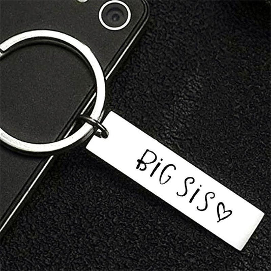 Sister Keychain Vintage Stainless Steel Bag Key Chain Ornament