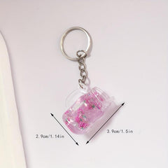 Beverage Charm Keychain Acrylic Keyring Bag Accessory Phone Ornament