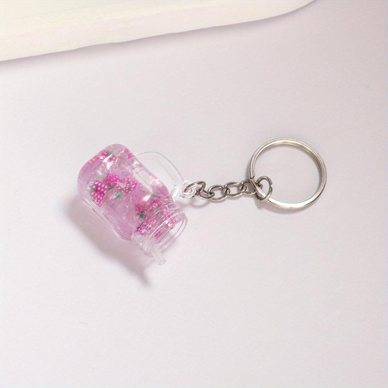 Beverage Charm Keychain Acrylic Keyring Bag Accessory Phone Ornament