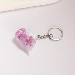 Beverage Charm Keychain Acrylic Keyring Bag Accessory Phone Ornament