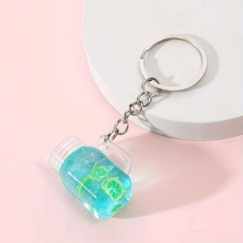 Beverage Charm Keychain Acrylic Keyring Bag Accessory Phone Ornament