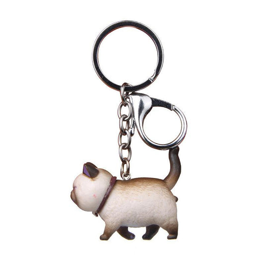 Resin Cat Keychain 3D Boyfriend Present for Car Backpack Lanyard Keyring