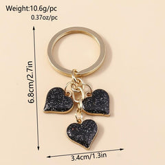 Enamel Alloy Heart Key Rings Chains For Women Girls Christmas Gift