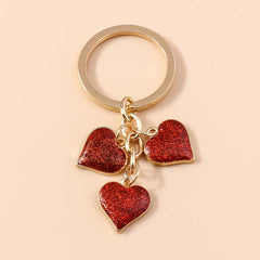 Enamel Alloy Heart Key Rings Chains For Women Girls Christmas Gift