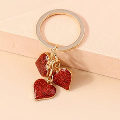 Enamel Alloy Heart Key Rings Chains For Women Girls Christmas Gift