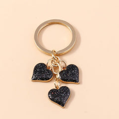 Enamel Alloy Heart Key Rings Chains For Women Girls Christmas Gift