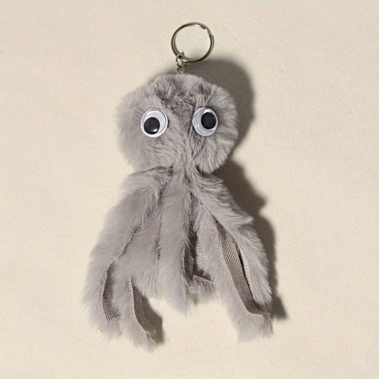 Octopus Rex Rabbit Silver Keychain Funny Animal Ornament