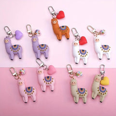 Alpaca Doll Cartoon Keychain Ladies Bag Pendant