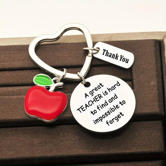 GREAT TEACHER Keychain Appreciation Gift Metal Key Ring Graduation Teacher's