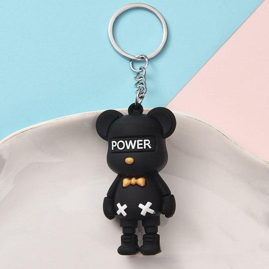 Colorful Bow Tie Bear Keychain Cute Bag Key Ring Ornament