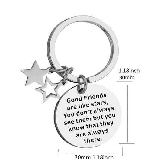 Good Friends Stainless Steel Keychain Keyring For Women Men