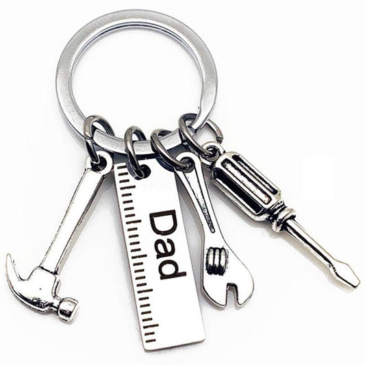 Dad Tool Metal Keychain Hammer Screwdriver Wrench