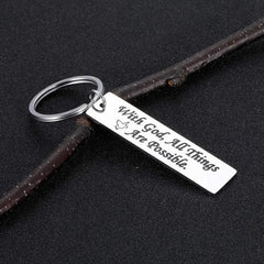 Faith Gift Keychain Friends All Things Possible With God