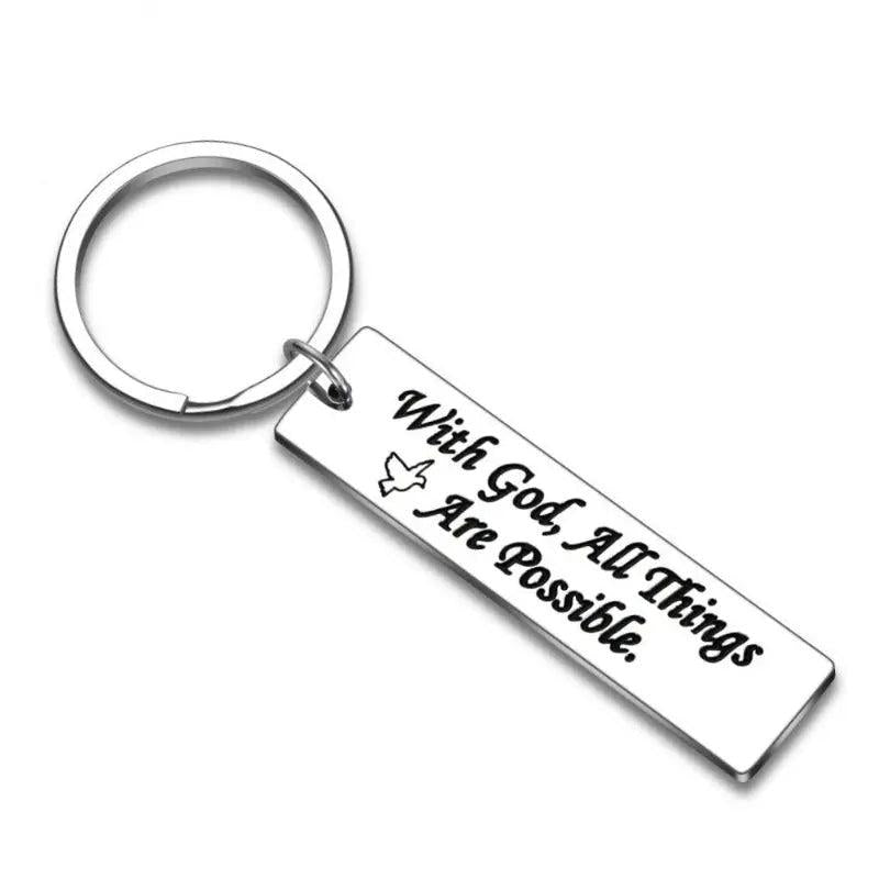 Faith Gift Keychain Friends All Things Possible With God