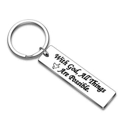 Faith Gift Keychain Friends All Things Possible With God