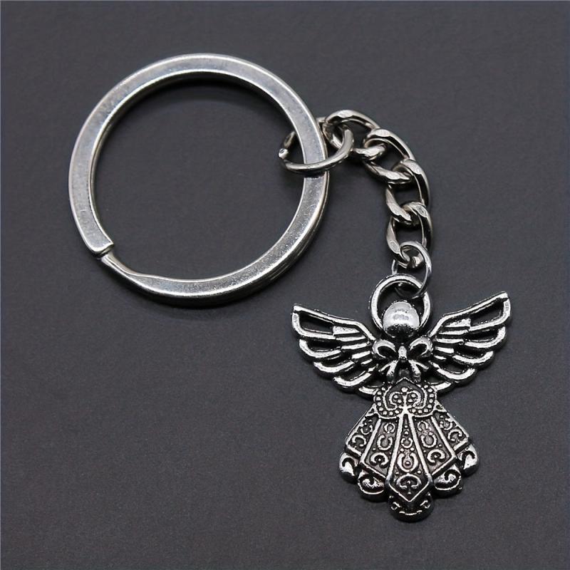 3pcs Retro Angel Keychain Hollow Pendant For Men